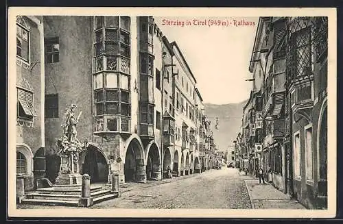 AK Sterzing, Rathausgasse m. Rathaus