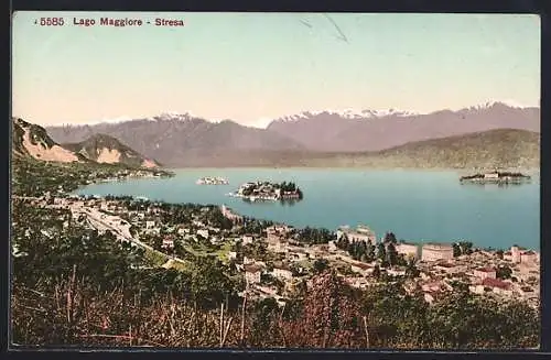 AK Stresa, Ortspanorama mit Lago Maggiore