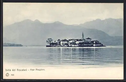 AK Isola dei Pescatori /Lago Maggiore, Totalansicht vom Wasser aus