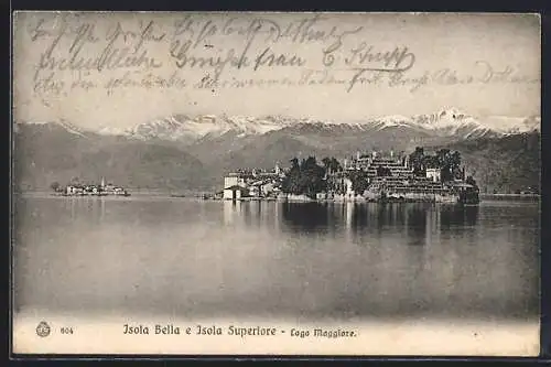 AK Isola Bella /Lago Maggiore, Gesamtansicht mit Isola Superiore