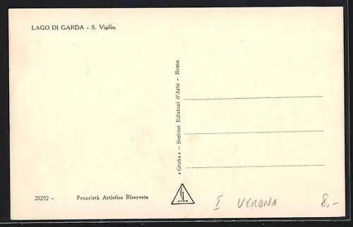 AK San Vigilio /Lago di Garda, Ortsansicht vom Wasser aus