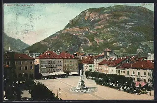 AK Bozen, Ortsansicht mit Walthersplatz