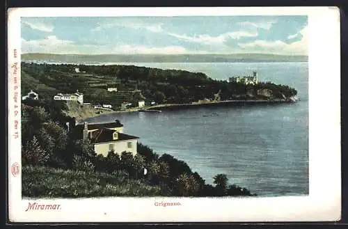 AK Miramar, Grignano, Küstenpartie
