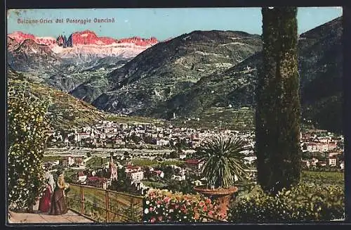 AK Bolzano-Gries, Panorama dal Passeggio Ouncina