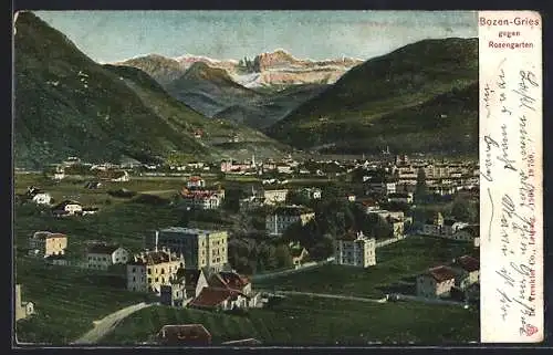 AK Bozen-Gries, Totalansicht gegen Rosengarten