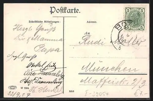 AK Klobenstein am Ritten, Ortsansicht mit dem Schlern