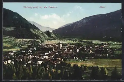 AK Sterzing am Brenner, Teilansicht mit Bergen