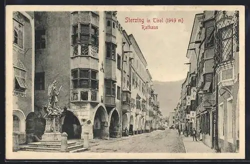 AK Sterzing, Rathaus mit Denkmal