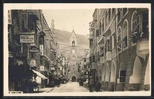 AK Vipiteno, Strassenpartie mit Hotel Posta