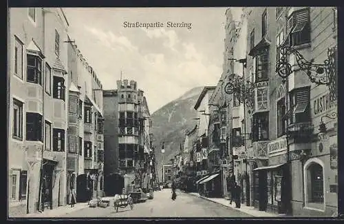 AK Sterzing, Strassenpartie mit Gasthof