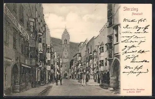 AK Sterzing / Vipiteno, Strassenpartie in der Neustadt