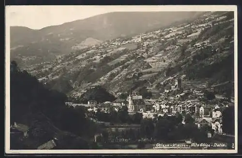 AK Chiusa /Klausen, Panorama mit Kirche