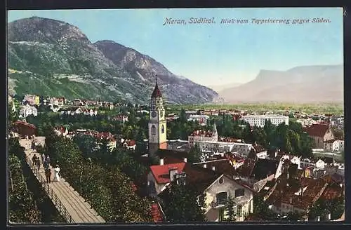 AK Meran, Blick vom Tappeinerweg gegen Süden