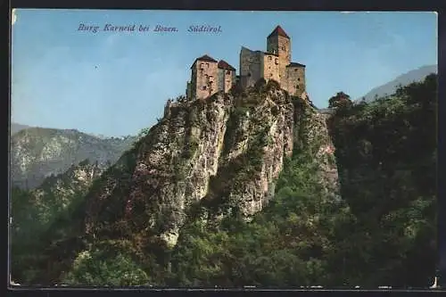 AK Bozen /Südtirol, Burg Karneid mit Umgebung