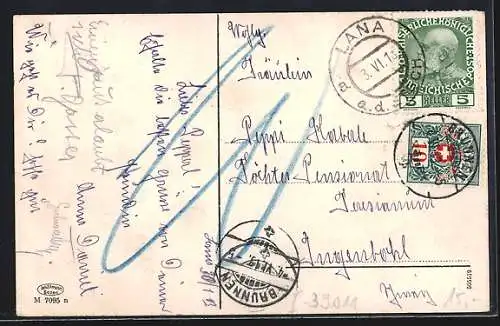 AK Meran, Gilfpromenade aus der Vogelschau