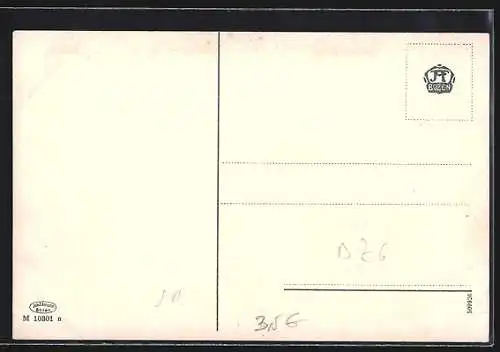 AK Bozen, Ortsansicht von der Oswald-Promenade mit dem Latemar