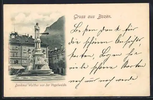 AK Bozen, Denkmal Walther von der Vogelweide