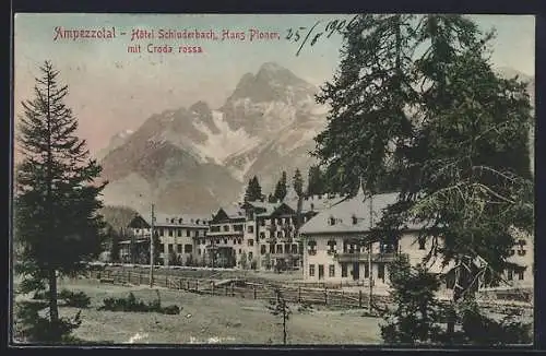 AK Schluderbach /Ampezzotal, Hotel Schluderbach mit Croda rossa