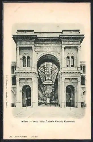 AK Milano, Arco della Galleria Vittorio Emanuele