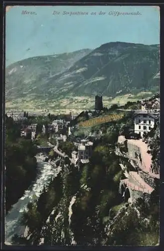 AK Meran, Serpentinen an der Gilfpromenade