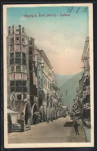 AK Sterzing in Tirol, Strassenpartie am Rathaus