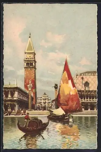 AK Venezia, Piazzetta S. Marco dalla laguna