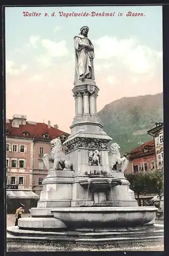 AK Bozen, Walter v. d. Vogelweide-Denkmal