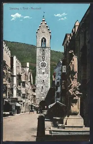 AK Sterzing i. Tirol, Strassenpartie in der Neustadt
