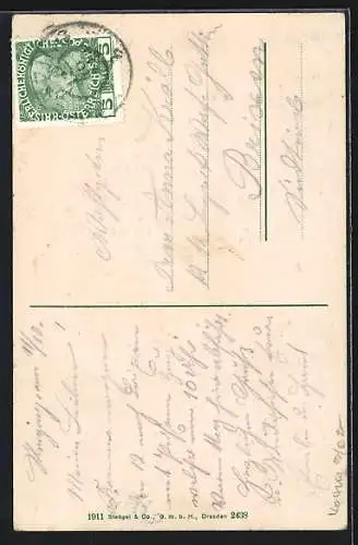 AK Sterzing, Blick durch den Stadtturm in belebte Strasse