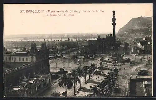 AK Barcelona, Monumento de Colón y Puerta de la Paz
