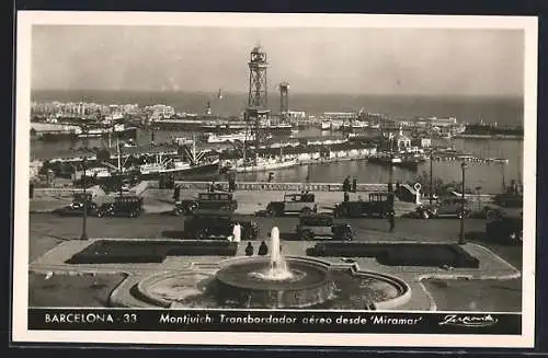 AK Barcelona, Montjuich, Transbordador aéreo desde Miramar