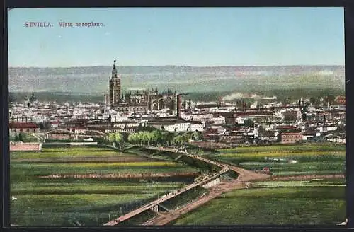 AK Sevilla, Vista aeroplano, Gesamtansicht