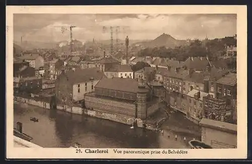 AK Charleroi, Vue panoramique prise du Belvédère