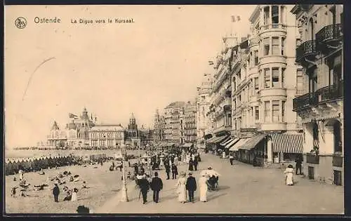 AK Ostende, La Digue vers le Kursaal