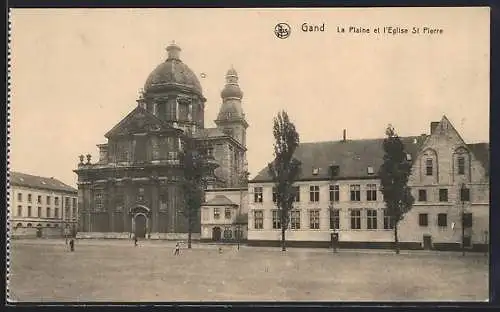 AK Gand, La Plaine et l`Eglise St. Pierre