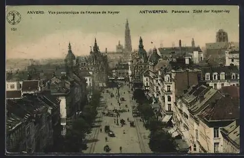 AK Anvers, Vue panoramique de l`Avenue de Keyser