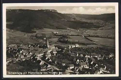 AK Schömberg / Rottweil, Fliegeraufnahme mit Plettenberg