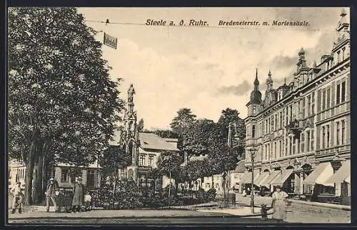 AK Steele a. d. Ruhr, Bredeneierstrasse mit Mariensäule