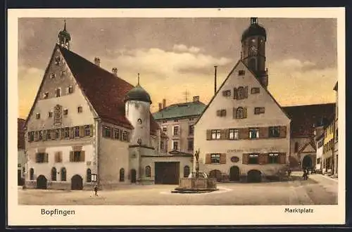 AK Bopfingen, Marktplatz mit Rathaus