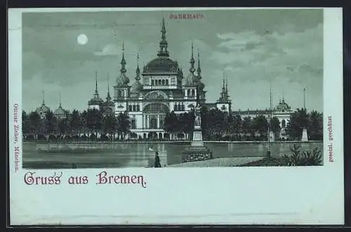 Mondschein-Lithographie Bremen, Blick auf das Parkhaus