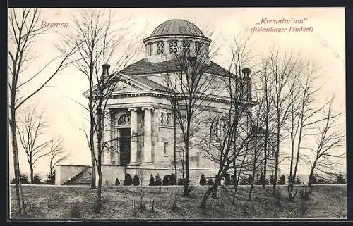 AK Bremen, das Krematorium auf dem Rhiensberger Friedhof