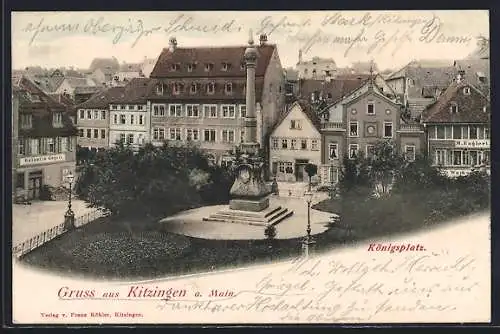 AK Kitzingen a. M., Denkmal auf dem Knöigsplatz