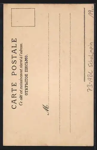 AK Opernsänger Schaljapin in Anzug und Mantel