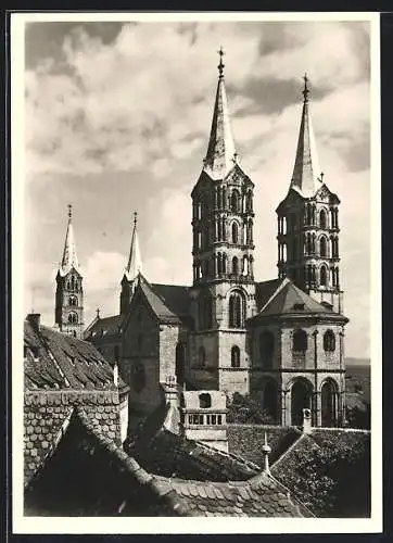 Foto-AK Walter Hege, Deutscher Kunstverlag, Nr. 8: Bamberg, Dom von Nordwest