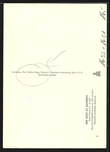 Foto-AK Walter Hege, Deutscher Kunstverlag, Nr. 5: Bamberg, Dom, Papst Clemens II.