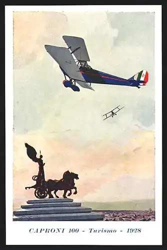 12 Künstler-AK sign. Vittorio Emanuele Boeri, Serie von 12 Karten, verschiedene Flugzeuge von Caproni, Futurismus
