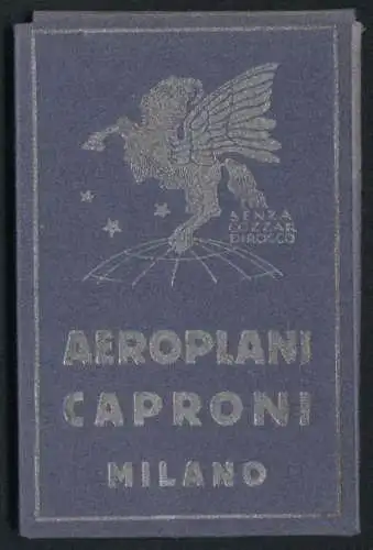 12 Künstler-AK sign. Vittorio Emanuele Boeri, Serie von 12 Karten, verschiedene Flugzeuge von Caproni, Futurismus