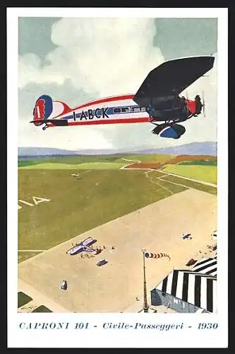 12 Künstler-AK sign. Vittorio Emanuele Boeri, Serie von 12 Karten, verschiedene Flugzeuge von Caproni, Futurismus