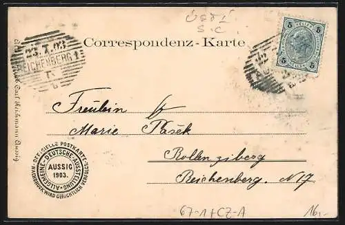 AK Aussig, Allgemeine Deutsche Ausstellung 1903, Einfamilienhaus