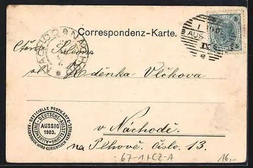 AK Aussig, Allgemeine Deutsche Ausstellung 1903, Alt-Aussig, Töpferei und Schmiede